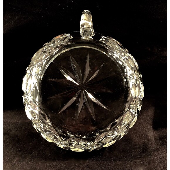 Cut Crystal Dessert / Nappy / Trinket Dish, MF Unknown, Beautiful! - Picture 6 of 7